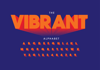 Vector of stylized modern font and alphabet