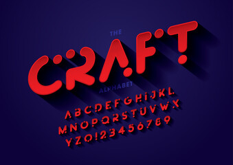 Vector of stylized modern font and alphabet