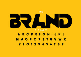 Vector of stylized modern font and alphabet