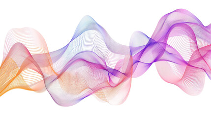 Embark on an enchanting odyssey through the marvels of technology with whimsical gradient lines in a single wave style isolated on solid white background