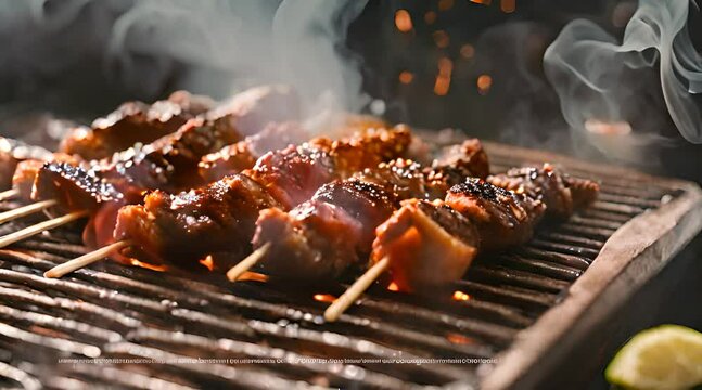 Indonesian Pork Satay with a Creamy Peanut Dressing