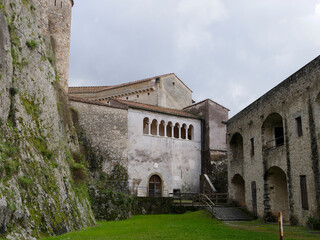 View of the Malaspina Castle in Massa in Tuscany - obrazy, fototapety, plakaty