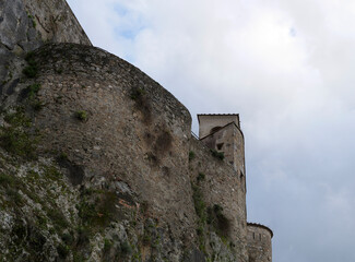 View of the Malaspina Castle in Massa in Tuscany