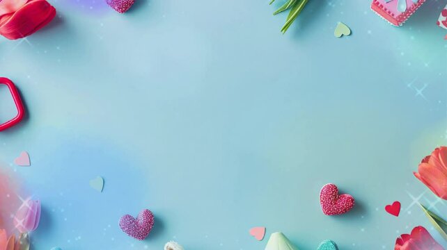 Children Day Greeting. Plain Background with Toys Frame