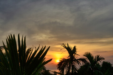 Fototapeta na wymiar sunset on coast of Thailand beautiful colors background