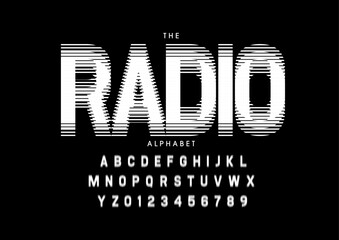 Vector of stylized modern font and alphabet