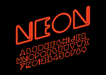 Vector of stylized modern font and alphabet