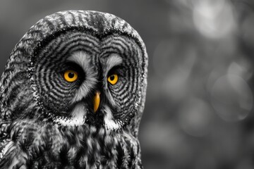 Great Gray Owl - The Phantom of the North. Majestic and Mysterious Wildlife Bird of Prey