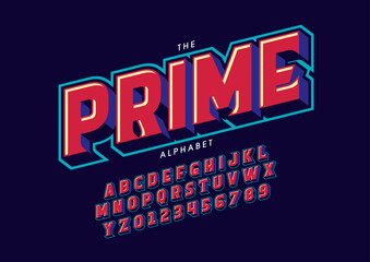 Vector of stylized modern font and alphabet