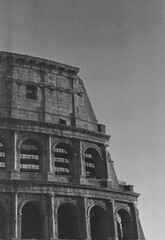 Black and white film photo of  Colosseum
