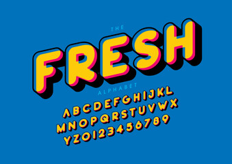 Vector of stylized modern font and alphabet