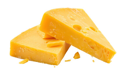 floated Single cheddar cheese slice isolate on transparency background PNG