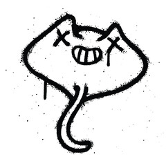 Graffiti spray stingray isolated on white background
