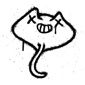 recommend clip art: Graffiti spray stingray isolated on white background