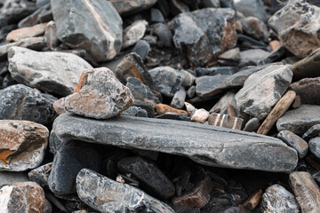 Different  river stone texture .  Colorful stone background