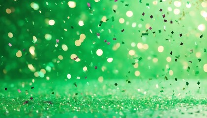 'Green glitter isolated confetti falling holiday glistering particle sparkle shiny abstract background shine festive decoration glamour glittering illustration t'