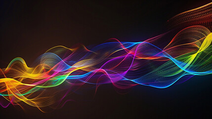 Dynamic spectrum lines illustrating the fusion of creativity and science.