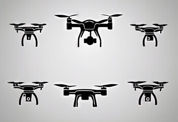 'logo drones icon illustration vector design Background Icon Vector Business Logo Design Technology Icons Illustration Social media Template Digital Line Black Graphic Silhouette Camera Innovation'