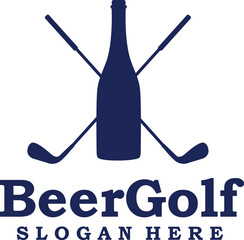 Beer golf logo design with editable vector file