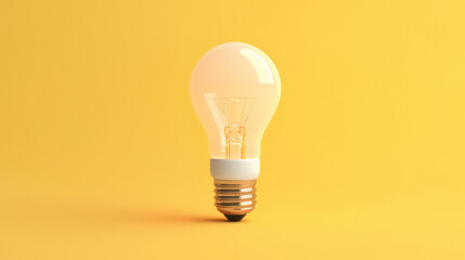 bulb on yellow background