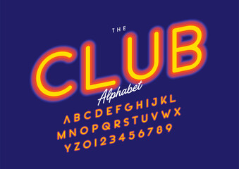 Vector of stylized modern font and alphabet