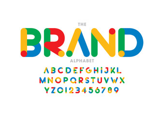 Vector of stylized modern font and alphabet