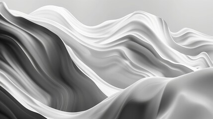 Elegant abstract design of dynamic black and white waves, creating a smooth and flowing visual texture suitable for sophisticated backgrounds.