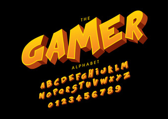 Vector of stylized modern font and alphabet