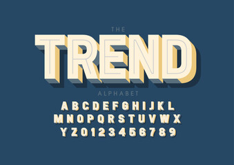 Vector of stylized modern font and alphabet