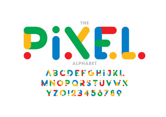 Vector of stylized modern font and alphabet