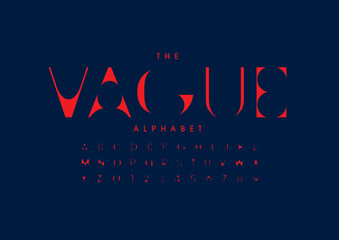 Vector of stylized modern font and alphabet