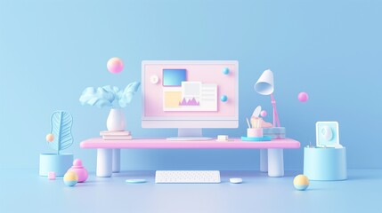 Obraz premium Computer Monitor Displays Graphs And Charts Of Data Used In Business Analysis.