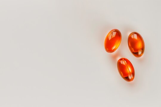 Omega-3 fish oil capsules on a white background isolated