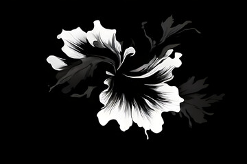 black and white flower Generatve Ai