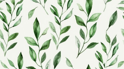 Green plant and leafs pattern. Pencil, hand drawn natural illustration. Simple organic plants design. Botany vintage graphic art. 4k wallpaper, background. Simple, minimal, clean design.