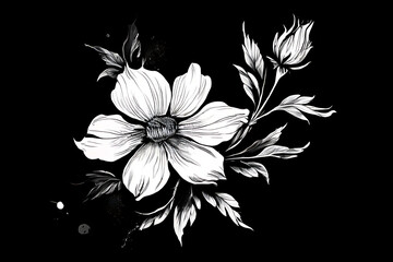 black and white flowers Generatve Ai