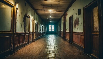 ちょっと怖い学校の廊下