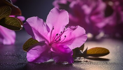 purple orchid flower.pink and yellow flower pink flowers in the garden.close up of a flower