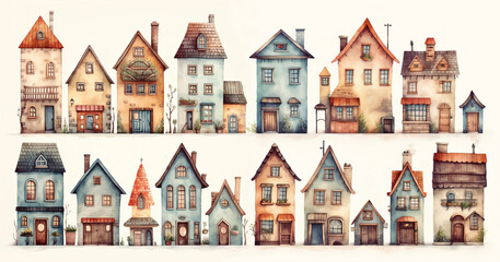 Miniature House Fantasy Pictures - Paint Children's Book Illustration Style