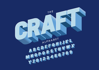 Vector of stylized modern font and alphabet