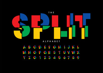 Vector of stylized modern font and alphabet