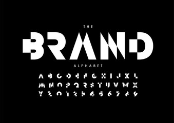 Vector of stylized modern font and alphabet