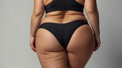 Overweight woman in lingerie
