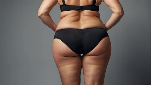 Overweight woman in lingerie