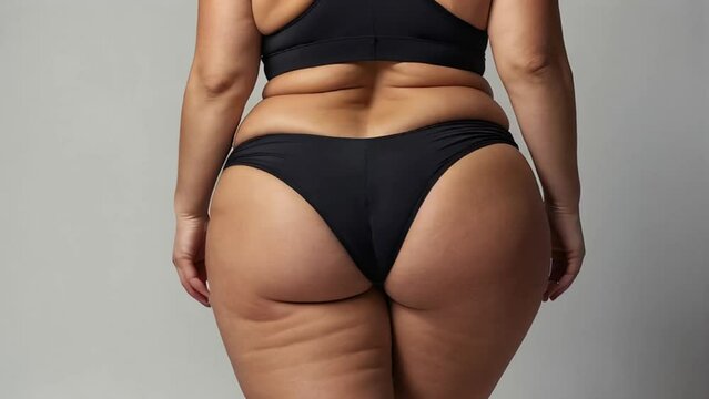 Overweight woman in lingerie