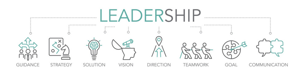 leadership two-tone Thin Line Banner 