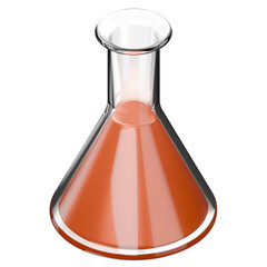 laboratory flask with red liquid