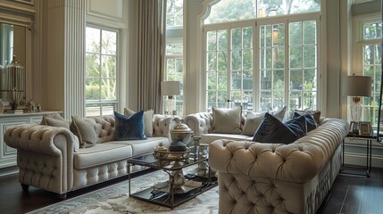 Luxury Living Room Sophisticated Design: A photo featuring a luxury living room with a sophisticated design