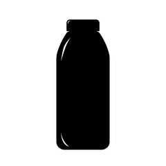Black bottle, can  silhouette, vector.