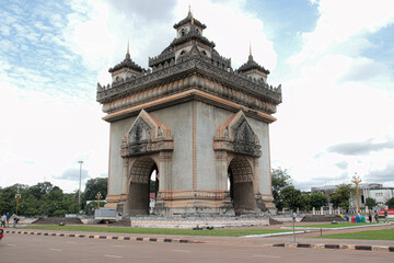 Patuxai park Vientiane,Laos, the capital city of Laos